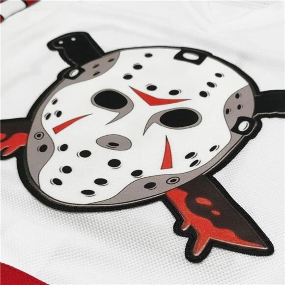 Men's Voorhees 13 Jason Friday Movie Ice Hockey Jersey Halloween Stitched - Picture 3 of 6